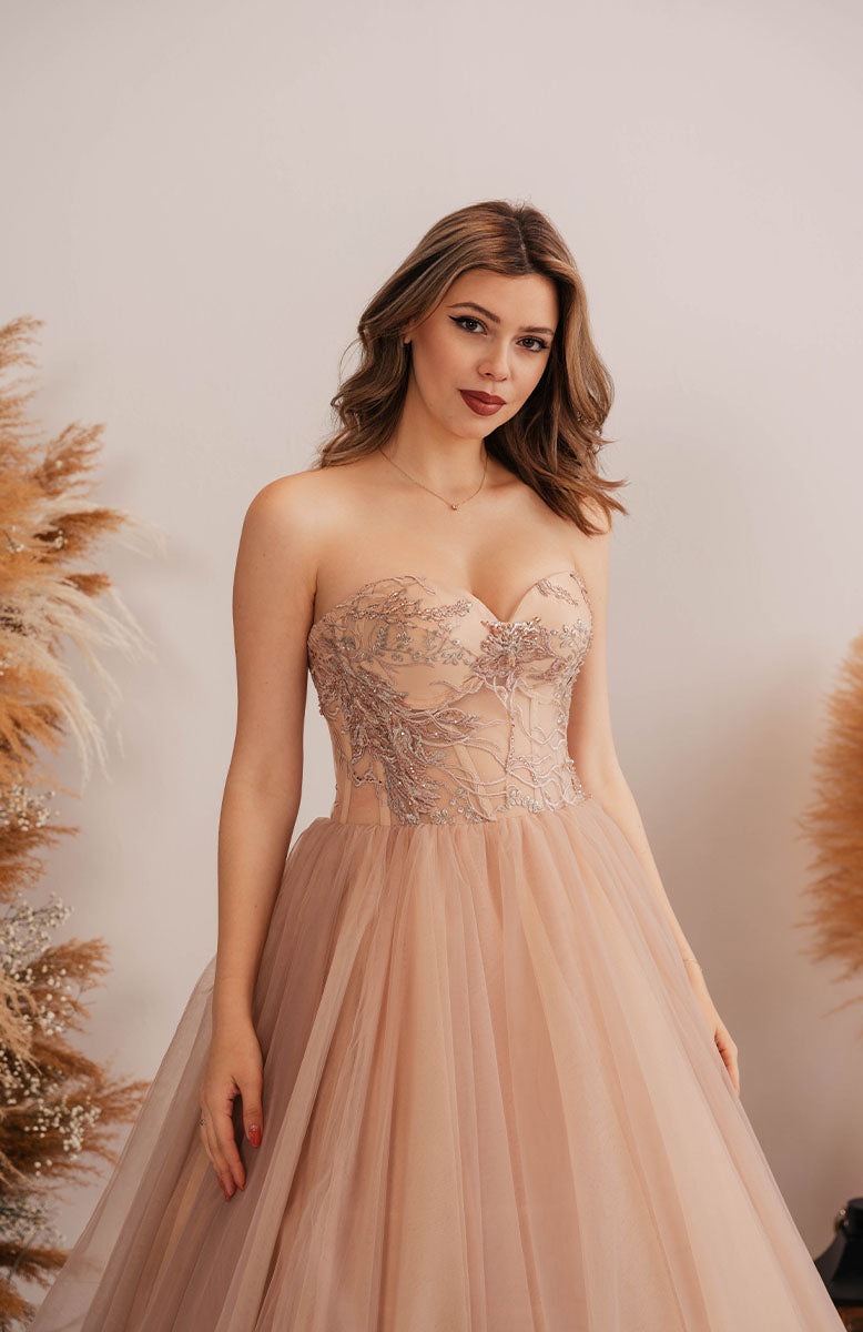 Evening dress with corset and tulle Afina