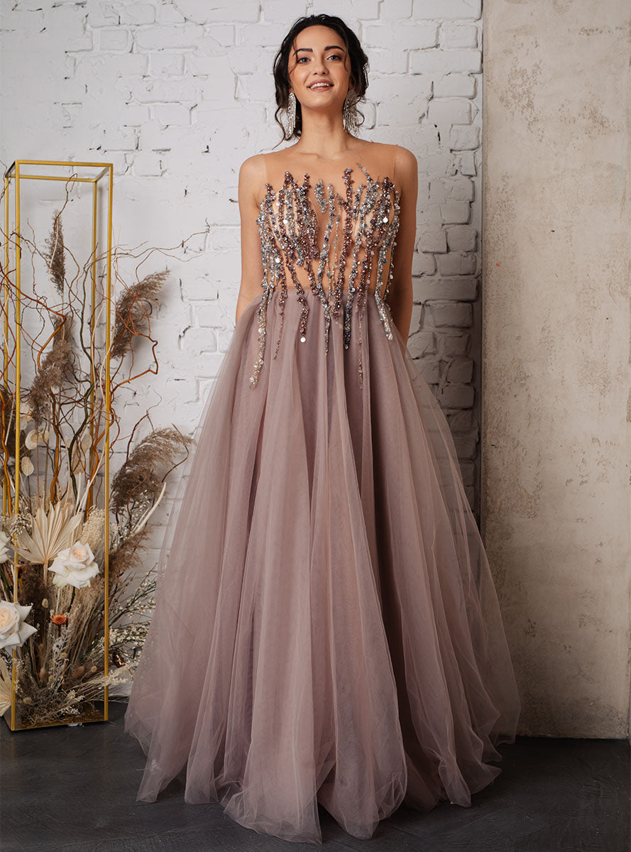 Delilah tulle and embroidery dress