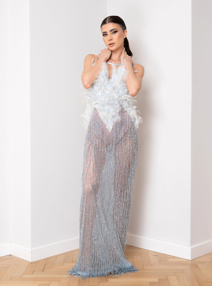 Rochie cu franjuri de sticla Crisia