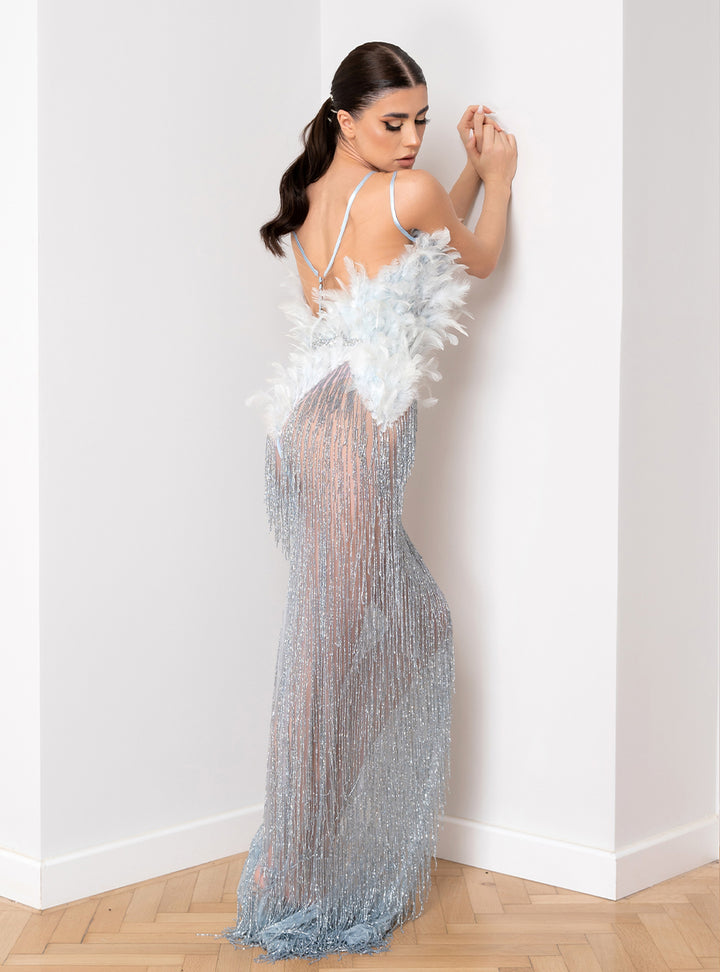 Rochie cu franjuri de sticla Crisia