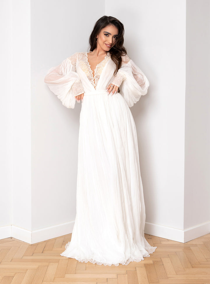 Elenis silk wedding dress