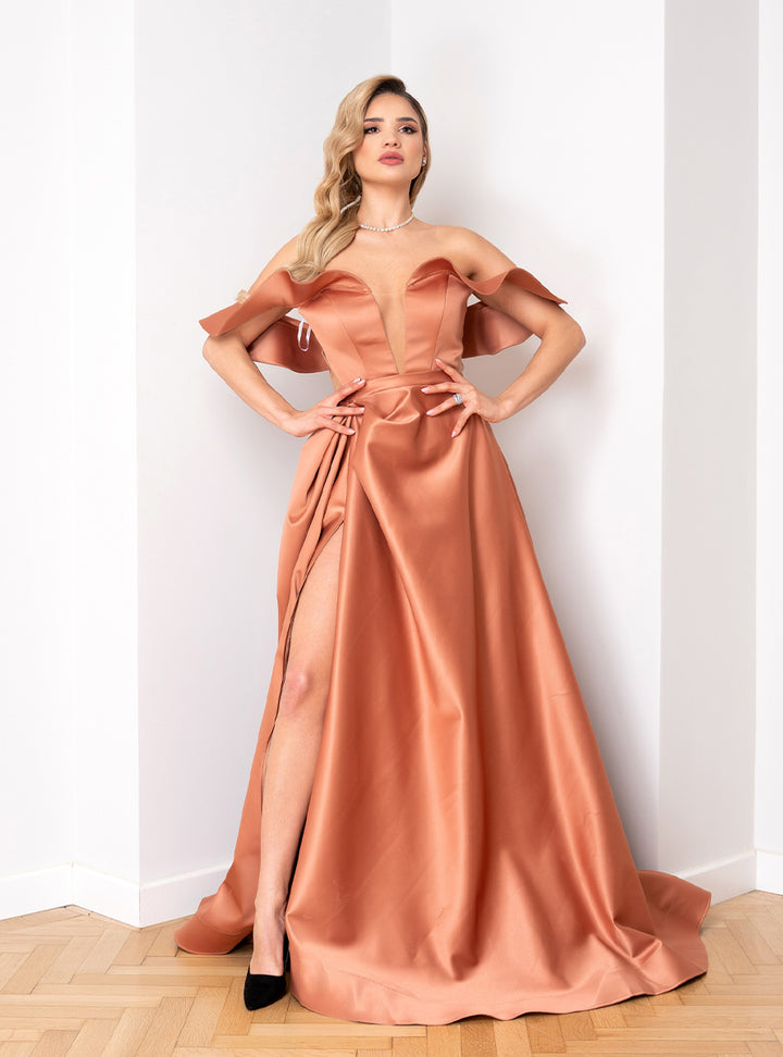 Rochie de seara lunga din tafta Carmelia