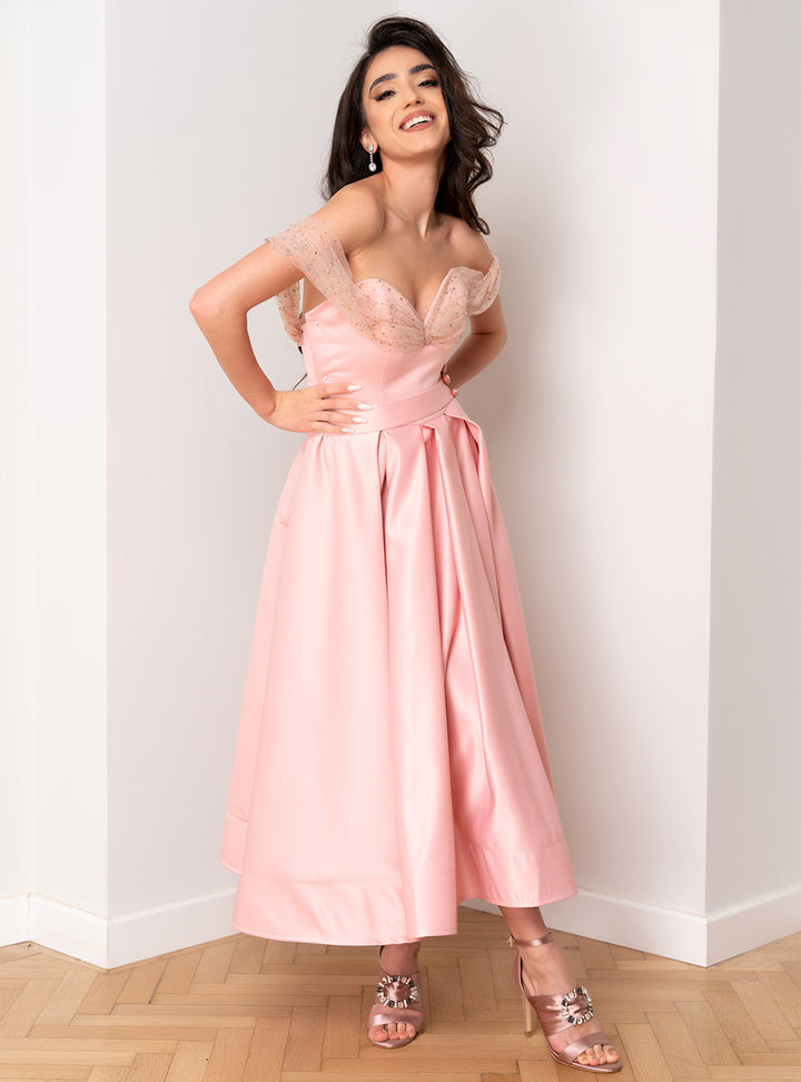Rochie midi din tafta Rozia