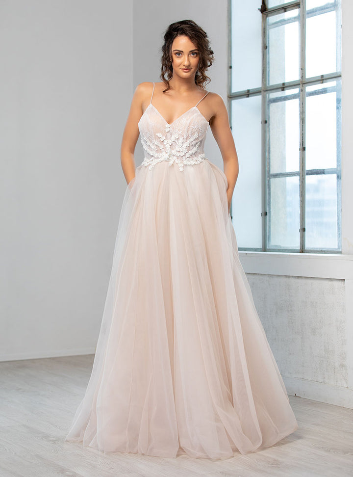 A-line Heli wedding dress