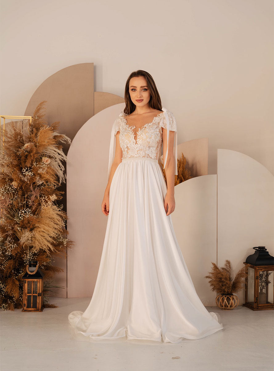 Lilia silk wedding dress