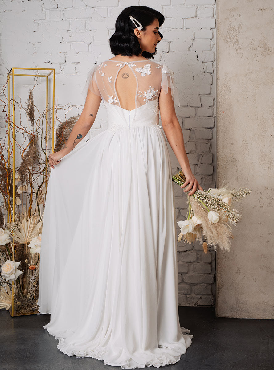 Dinah butterfly wedding dress