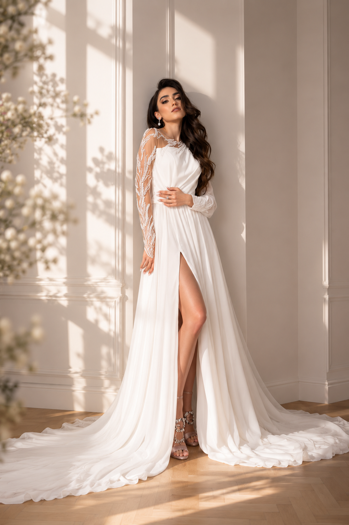 Rochie de mireasa voal Atena