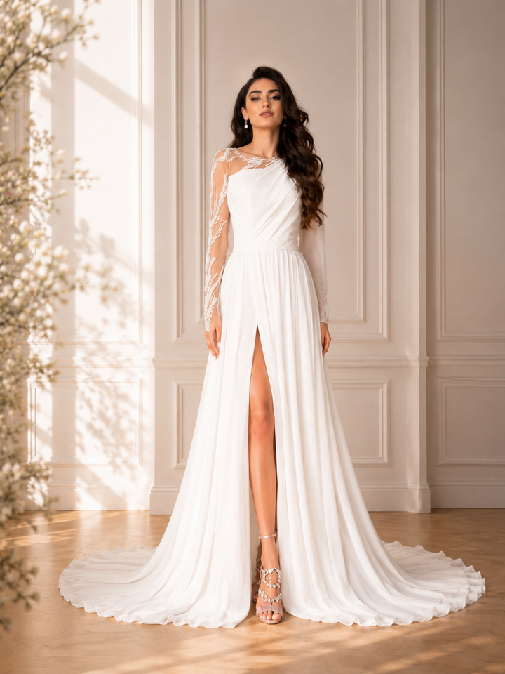 Rochie de mireasa voal Atena