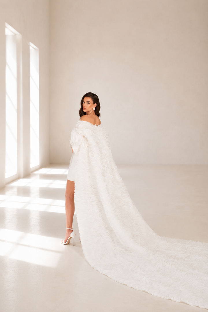Rochie cu capa de cununie Azelia