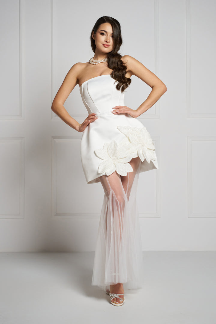 Rochie scurta cu pantaloni din tulle Calisa