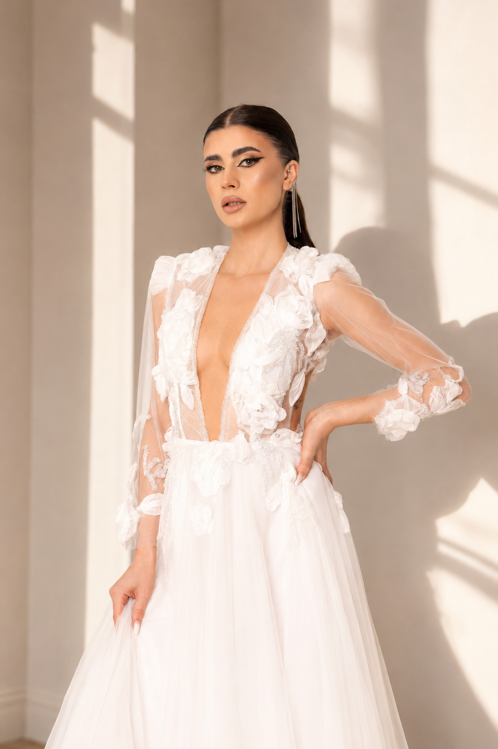 Rochie cu trandafiri de matase Zoe