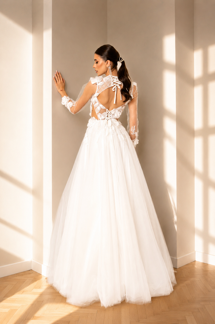 Rochie cu trandafiri de matase Zoe