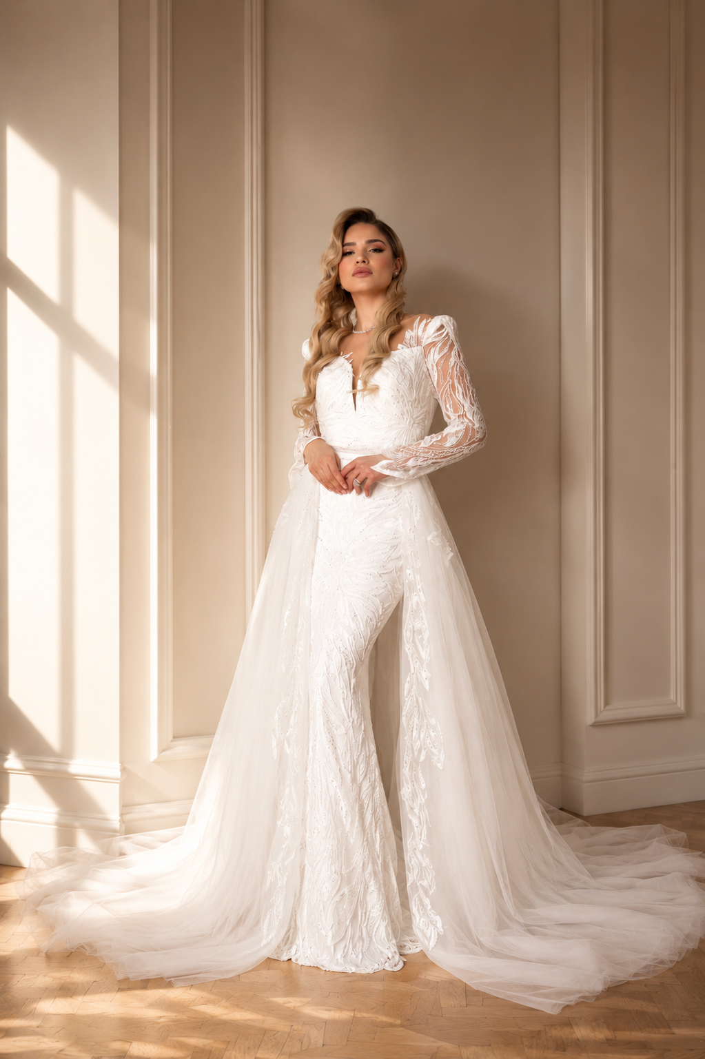 Rochie de mireasa cu trena detasabila Casandra