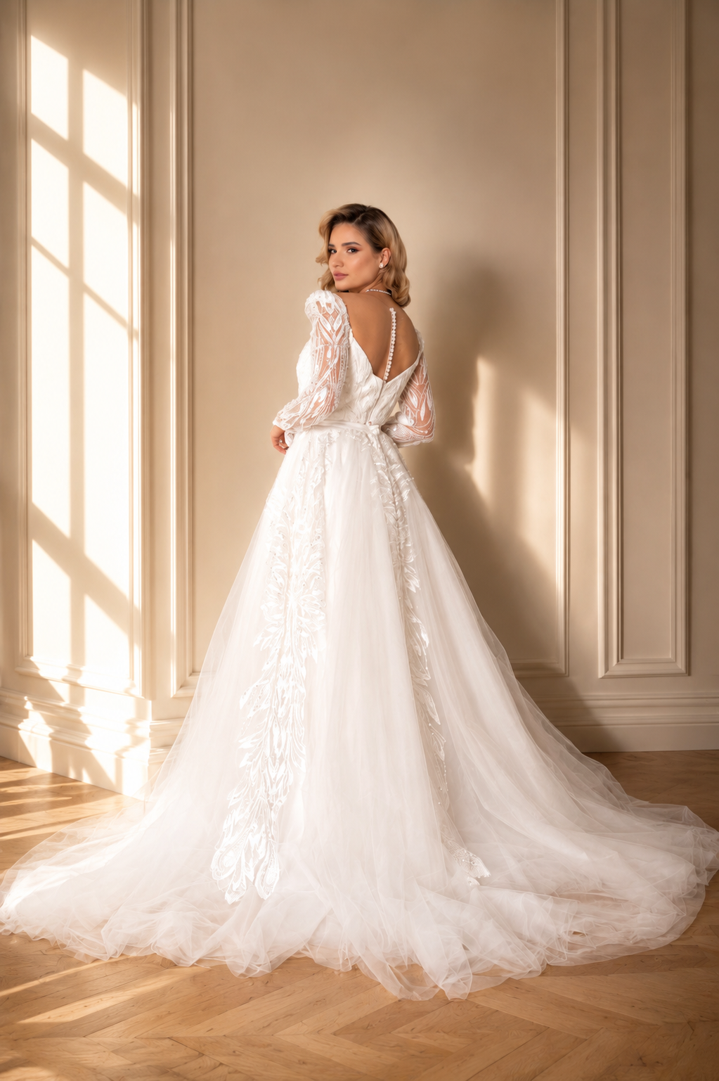 Rochie de mireasa cu trena detasabila Casandra