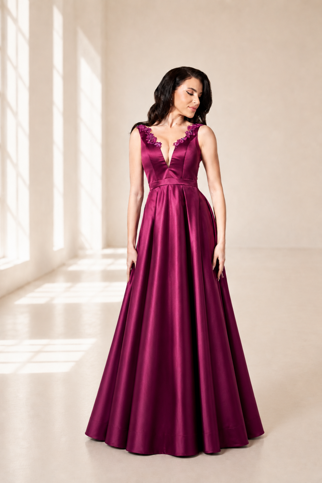 Rochie lunga din tafta Scarlet
