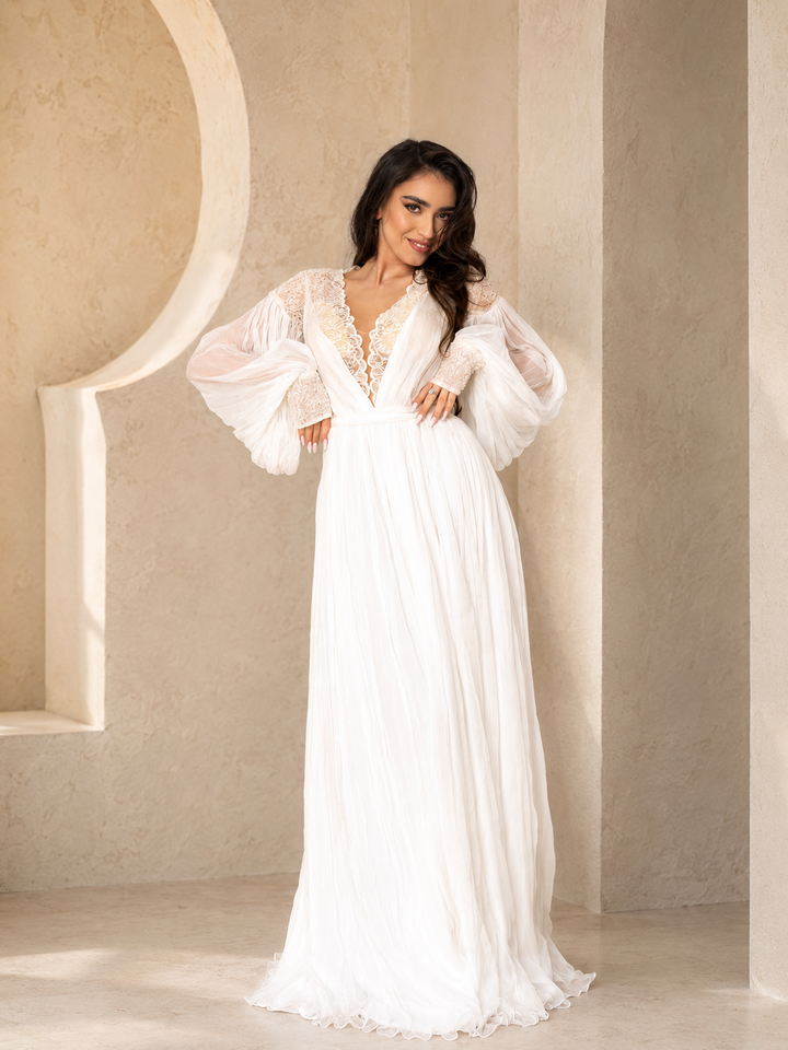 Rochie de mireasa matase Elenis