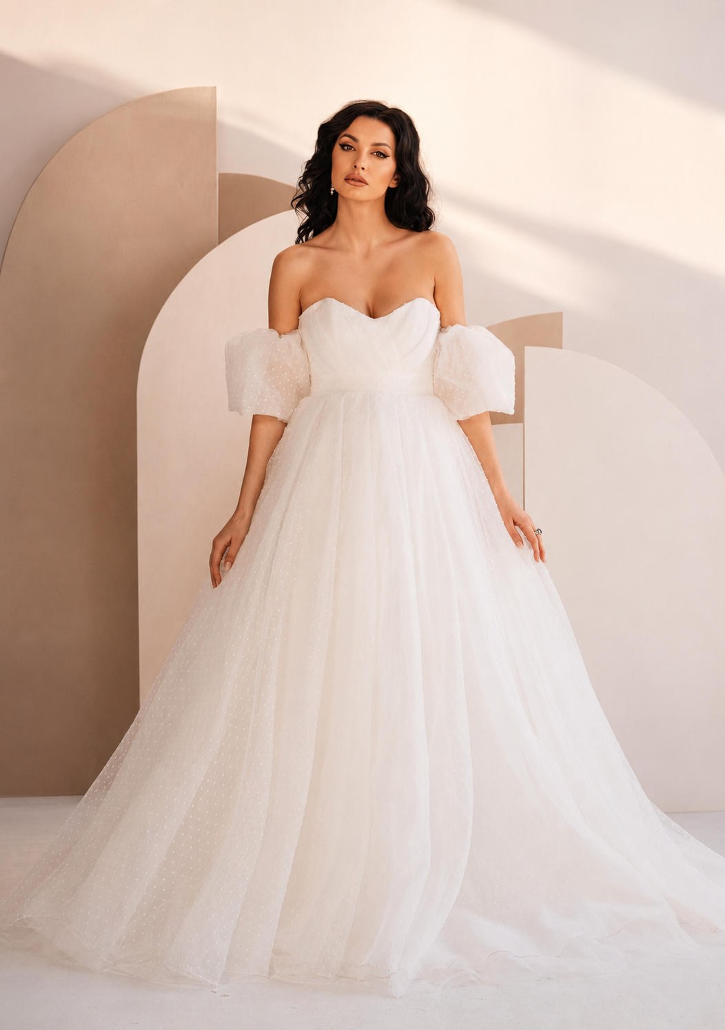 Afria polka dot wedding dress