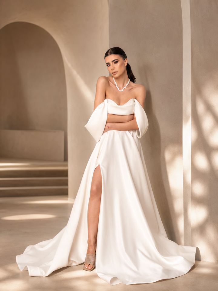 Rochie de mireasa tafta Silveris