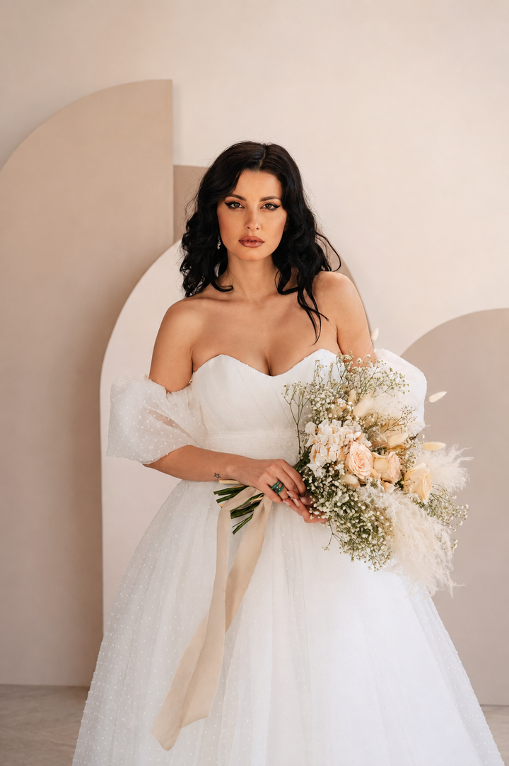 Afria polka dot wedding dress