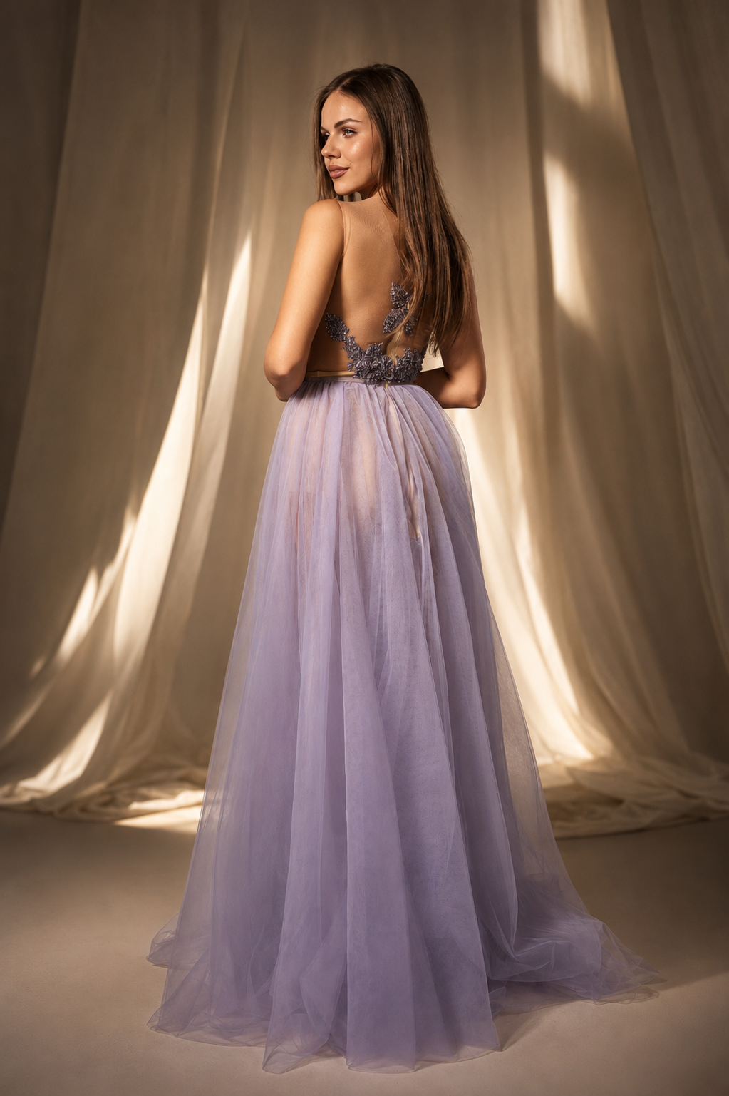 Rochie din tulle cu broderie Bella