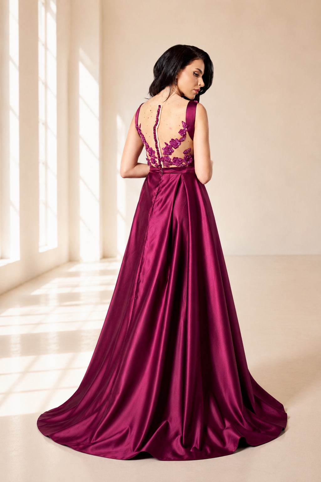 Rochie lunga din tafta Scarlet