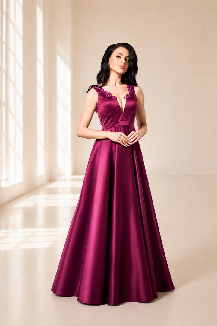 Rochie lunga din tafta Scarlet