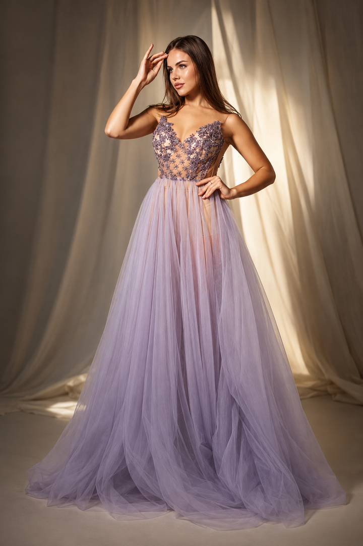 Rochie din tulle cu broderie Bella