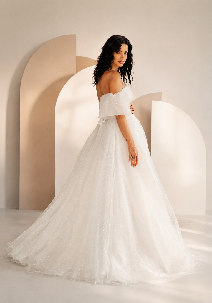 Afria polka dot wedding dress
