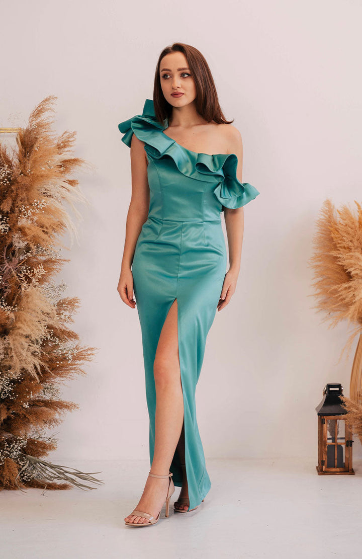 Kalia evening dress with frills