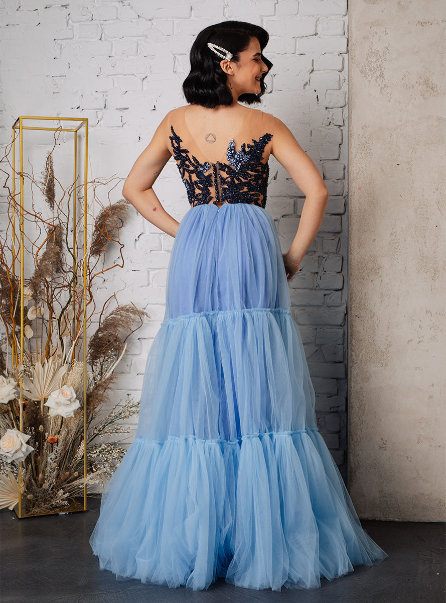 Tulle dress with ruffles Paccia
